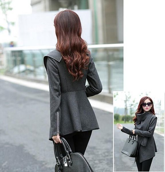 

черный недавно в списке осень весна пальто женщин шинель темперамент тонкий trench дизайн женщины шерсть бленды s-4xl, Black