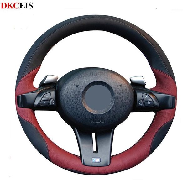 

diy dkceis maroon leather black soft suede car steering wheel cover accessories for z4 m 2006 2007 20081