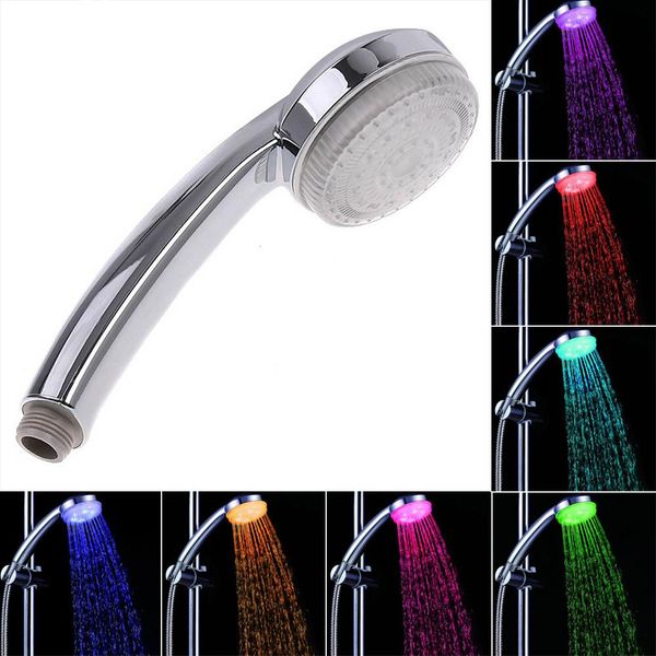 

горячая главная красочный изменение новый кран светодиодные 7 цветов night shower head light ванная вода продажа марка glow bbylvr bwkf