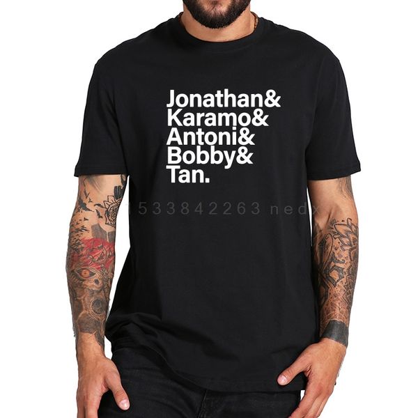 

queer eye men tv show 100% cotton print male fashion hipster short sleeve hoodie designers t shirts sweatshirt