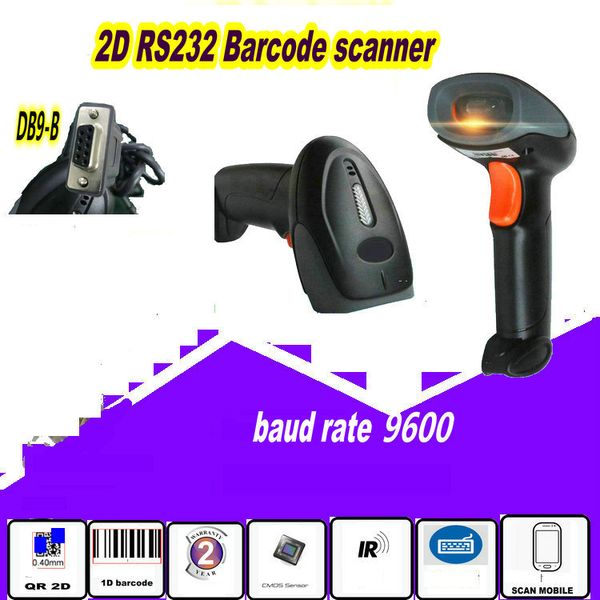 

2d rs232 barcode scanner for db9-b interface wired qr pdf417 data matrix upc ean