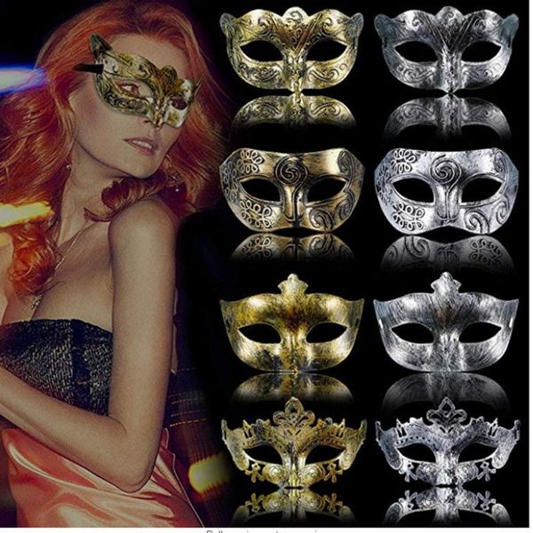 

горячая продажа мужчины женщины серебро золото вороненый масленица маскарад партии бал маска маски wmthwd five2010
