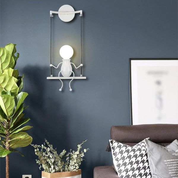 

doll swing children wall lamp led wall lights modern doll bedside light christmas gift bedroom living room decoration