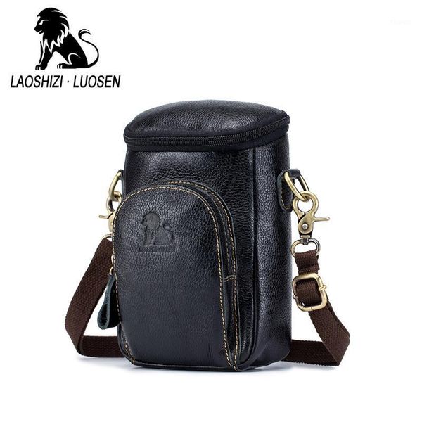 

men waist bag genuine leather male shoulder packs fashion crossbody messenger small business travel handbags gifts phone pouch1