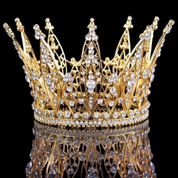 

european queen baroque gold headdress bride crown luxury atmosphere court accessories hair, Silver