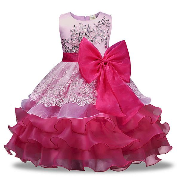 

children's girls wedding sequin bowknot skirt princs drs3yre, Red;yellow