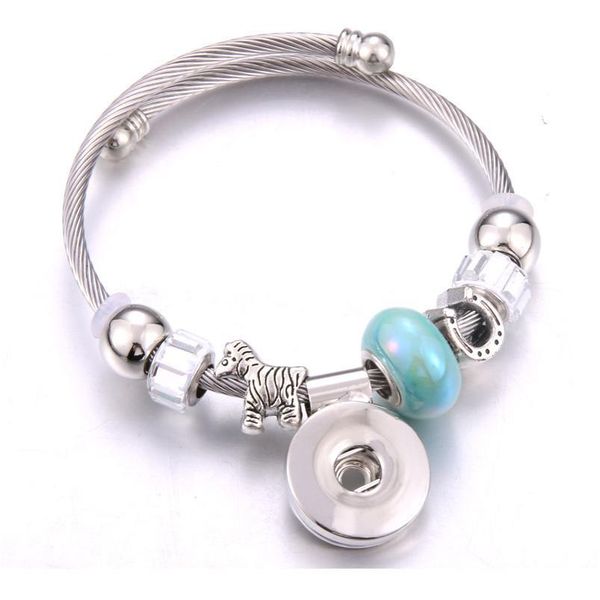 

2019 new elasticity snap button bracelet hrose bangles beads jewelry making snap bracelet fit 18mm snap buttons bbysgq, Golden;silver