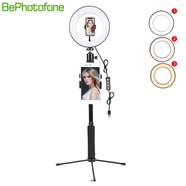 

p studio phone video extendable mini live tripod desktable with led ring light for android smartphone