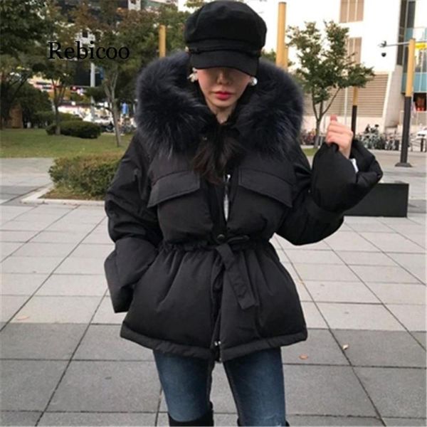 

new fashion trend casual jacket cotton winter loose bread clothing female thick down coat women short, Black