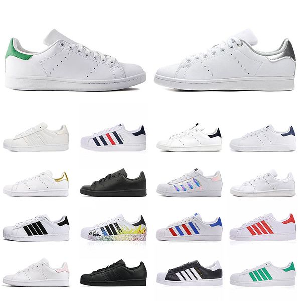 

stan smith superstar mens casual designer shoes white black zebra glod cloud white core black pink superstars platform sneakers