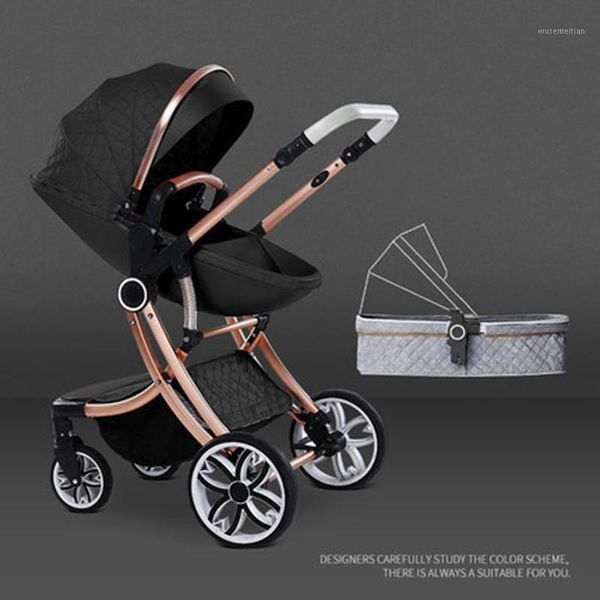 

strollers# baby stroller can sit and recline two-in-one high landscape two-way born absorber four-wheeled child stroller1