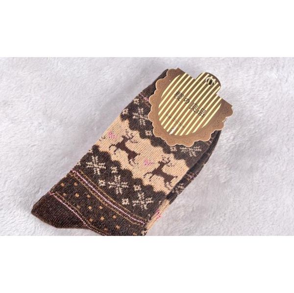 

new christmas deer moose design casual warm winter knit wool female socks christmas decoration jllfae sinabag
