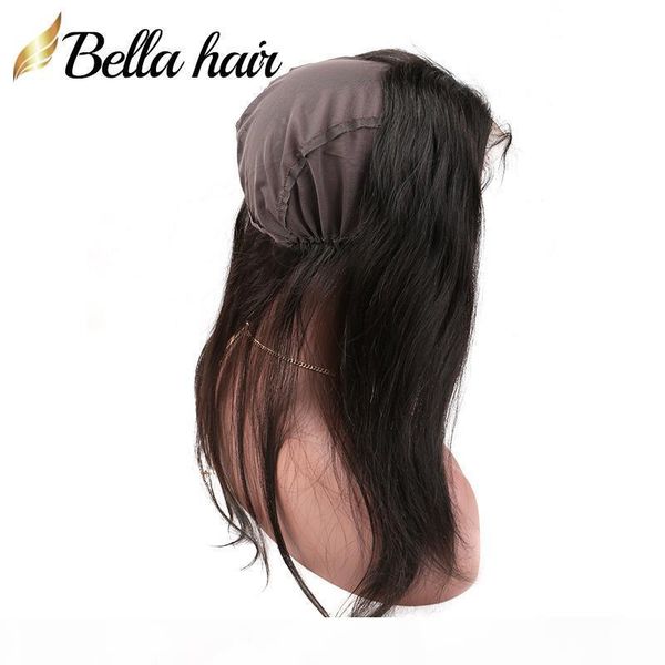 

360 lace frontal with cap 22x4" brazilian virgin human hair weaves straight closures lace frontal natural color bellahair, Black;brown