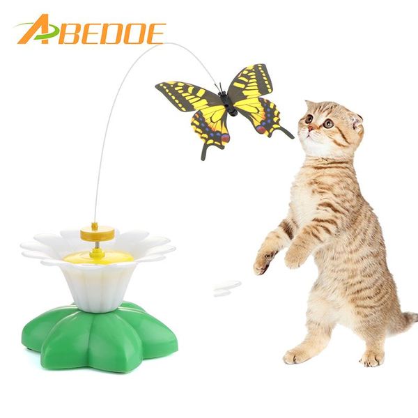 

cat toys cats kitten intelligence trainning electric rotating colorful butterfly funny bird pet seat scratch play toy