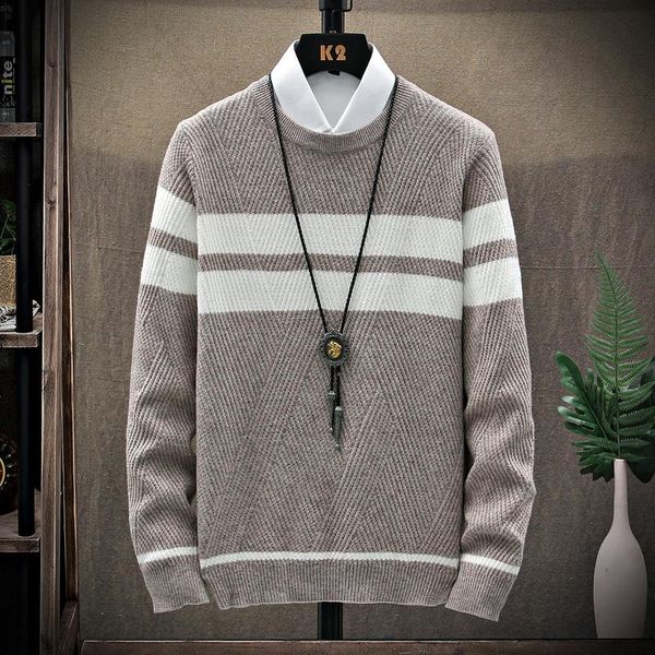

thick warm sweaters men brand clothing 2020 winter new arrival mens sweater pull round neck slim fit pulover masculino, White;black