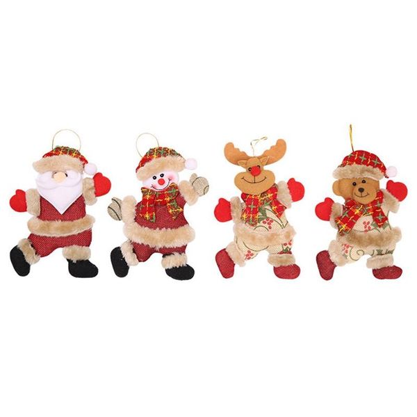 

happy new year christmas ornaments diy xmas gift santa claus snowman tree pendant doll hang decorations for home