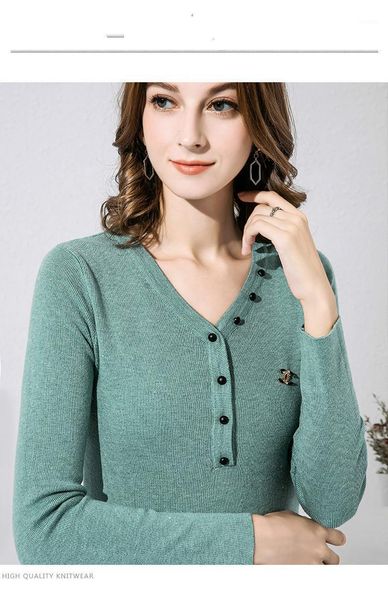 

2020 spring and autumn new thin v-neck sweater loose long-sleeved sweater bottoming shirt button women, White;black