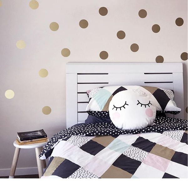 

gold polka dots room living decor home wall stickers children home decor nursery wall decals wall stickers for ki wmtmgw