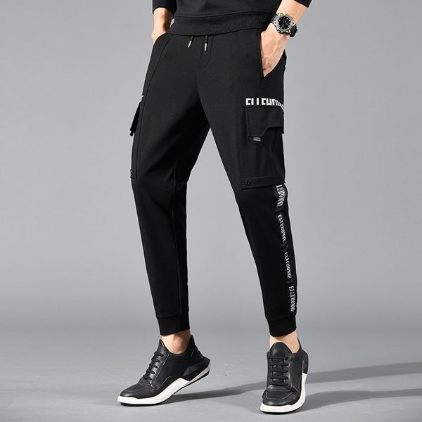 

marchwind большого размера брюки мужской водонепроницаемая жировая повседневная длинные мужская брюки брюки joggers кармана повседневных брю, Black