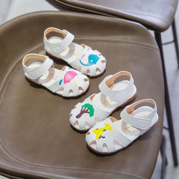 

2020 children's sandals summer new cute cartoon baotou boys' and girls' leisure baby princs sho, Black;red