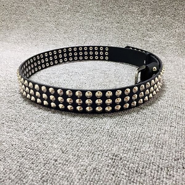 

мужчины заклепки кожаный ремень панк-рок ceinture femme женщины мода 2020 плюс размер готические старинные талии поясом, Black;brown