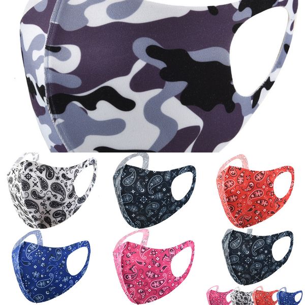 

u56oucamouflage mask ice silk anti dust mouth muffle washable reusable camo face masks with package 7