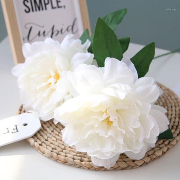 

decorative flowers & wreaths faux 2 peony wedding bouquet for bridal artificial home decoration flower arrangement 10pcs1