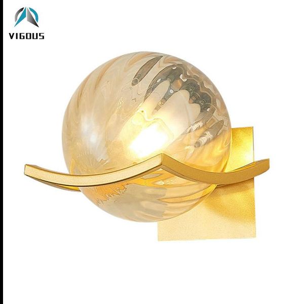 

modern nordic led e27 wall lamp bedroom light metal wall scones glass globe lustre indoor light fixtures led lamparas