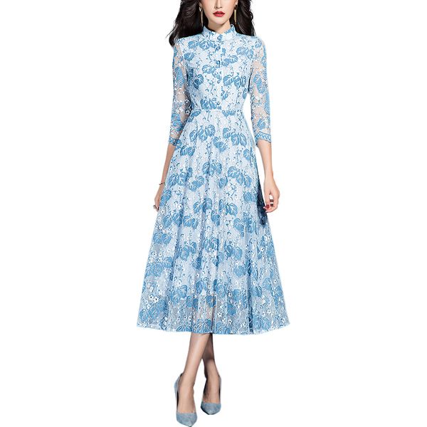 

new spring long fashion in a floral dress feminine 600c, Black;gray