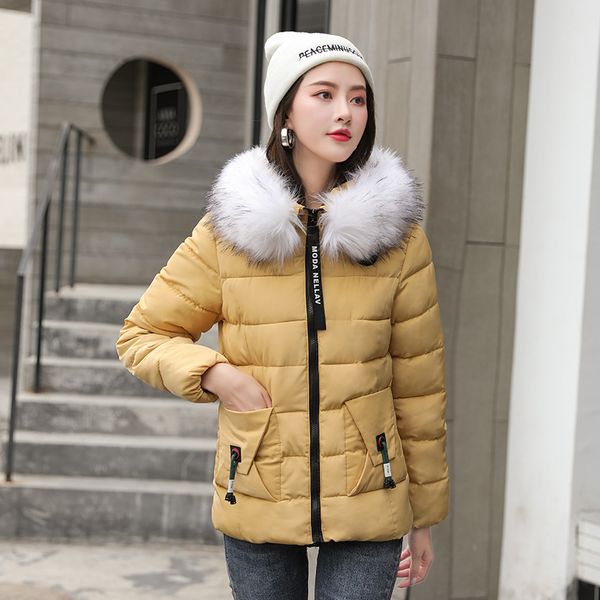 

2021 newwomen winter ladies jackets plus size -8xl thick hooded with fur collar warm outwear coat manteau femme 9ijt, Black