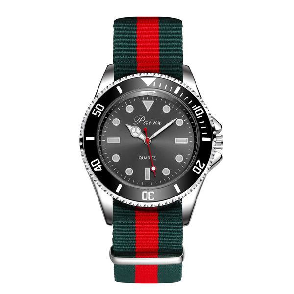 

new arrivals time-limted big dial sports style men and women watch color striped knitted stone sports wristwatch ing, Slivery;brown