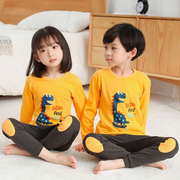

winter korean and leisure underwear set soft cartoon pajamas children's cloth autumn pants, Blue;red