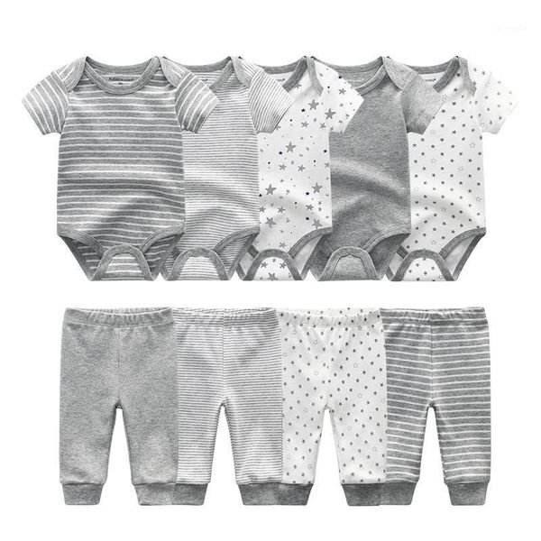 

newborn baby rompers boy clothes short sleeve cotton jumpsuits +long pants baby girl clothes sets roupas de1, White