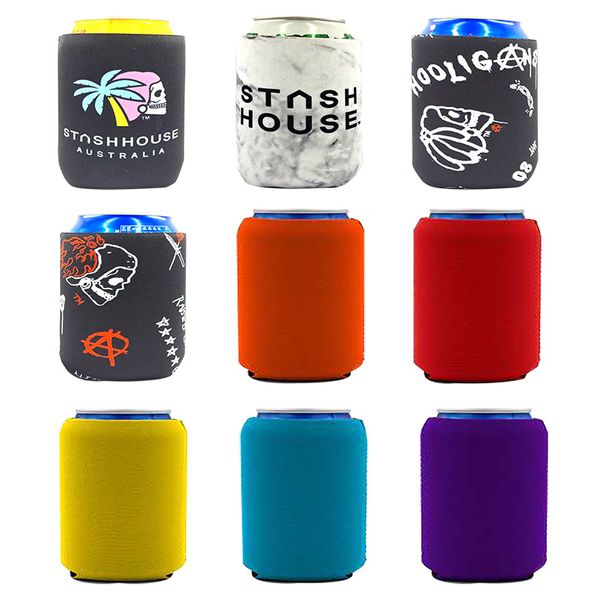 

creative diving solid color cup set coke cup professional cooling beer can cover drinks bottle tin cooler sleeve holder colorful