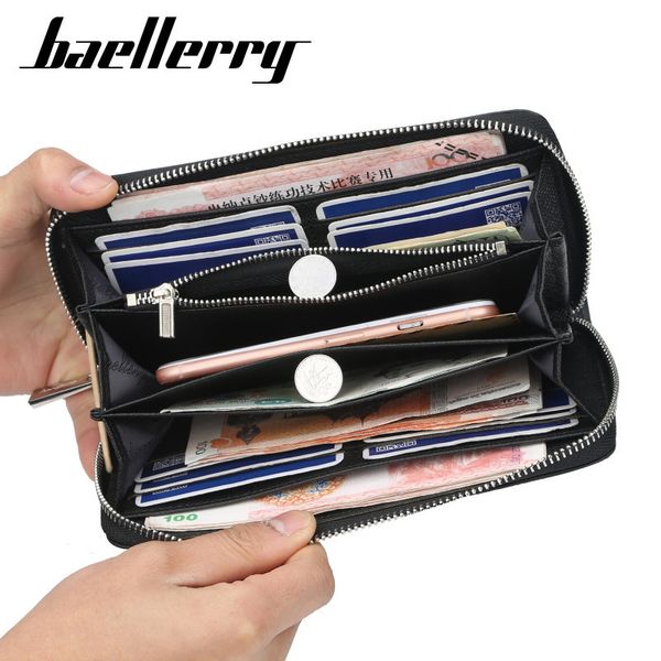 

baeller casual long clutch wallets for men card holder brand designer leather standard man phone coin purse wallet