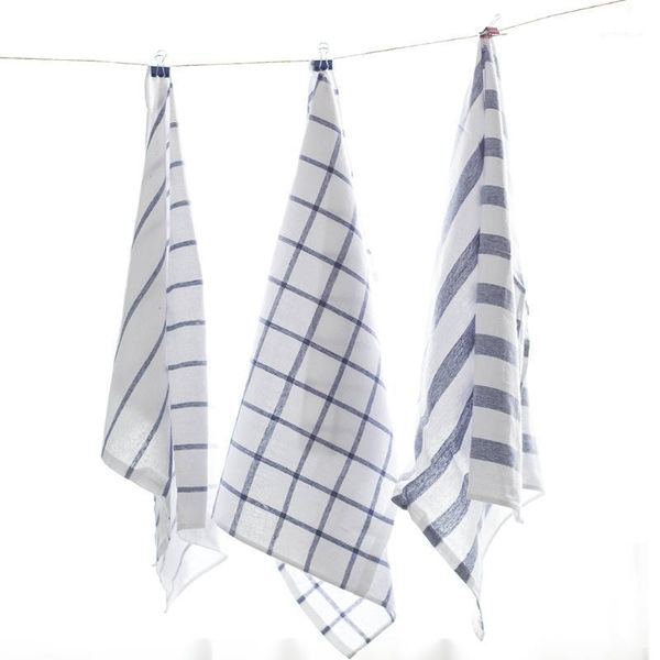 

table napkin blue and white kitchen towel cotton scouring pad 60x45cm 3pcs1