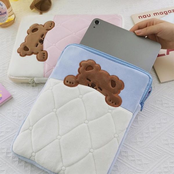 

multifunctional lapsleeve case bag cartoon pattern embroidery pouch cover for 11in 10.5in 9.7in tablet