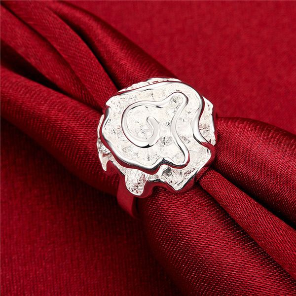 

925 silver plated rose ring,new arrival product,very fashion and popular 925 silver ring,dssr-005, Golden;silver