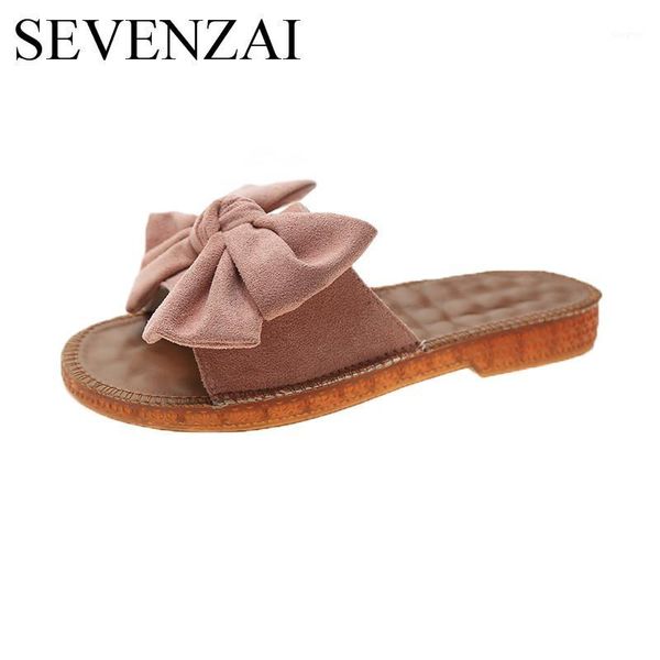

slippers designer 2021 summer women casual slip on sandals beach shoes with bow female open toe platform daily comfortable1, Black
