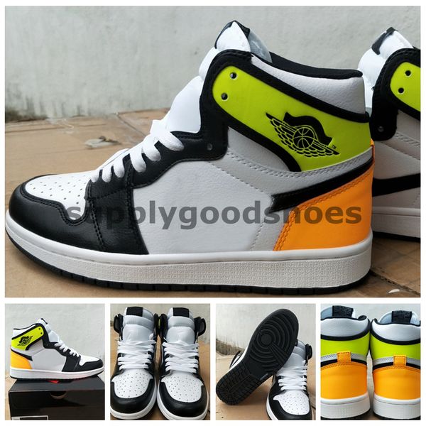 

2021 jumpman 1 1s high og volt gold mens basketball shoes women sneakers black yellow orange trainers sports zapatos 36-46