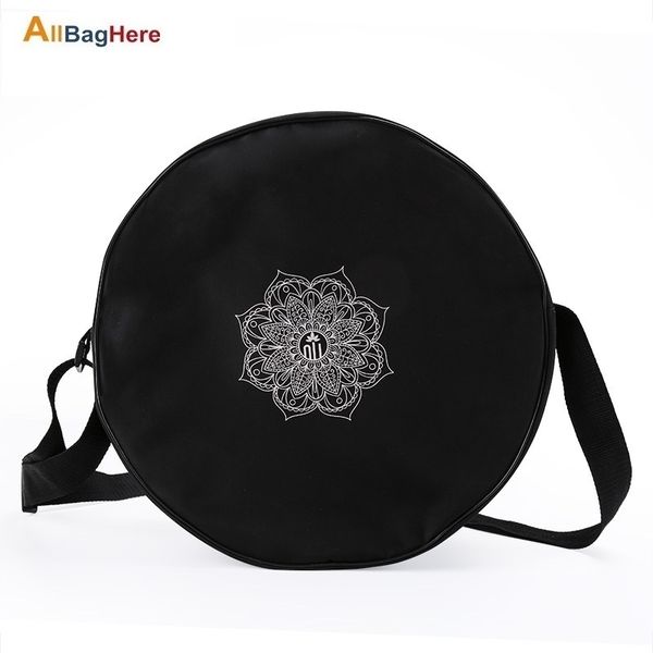 Borsa con ruota per yoga Borsa in nylon con mandala fiore Diametro 36 cm Borsa con ruota per yoga Borsa per fitness con doppia cerniera per pilates di grande capacità Q0113