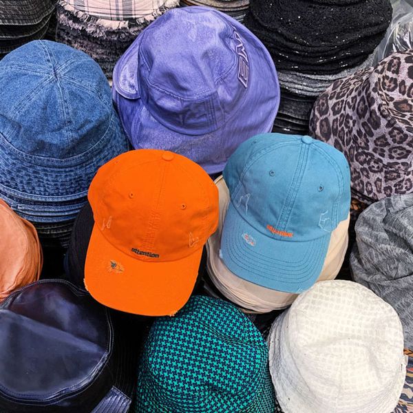 

baseball cotton small letter cap with holes for women, Blue;gray