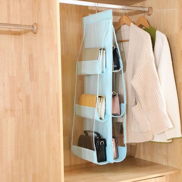 

folding hanging bag multi layers bag purse handbag organizer clear door sundry shelf hanger storage wardrobe hanger1