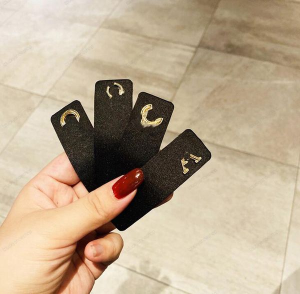 

designer famous letter black crystal hairpin hairgrip hairclips girl luxury alloy hair clip grip pin barrette hair barrette accessories gift, Golden;silver