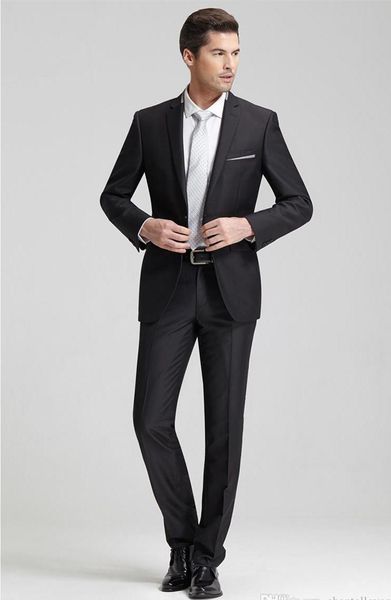 

men's suits & blazers arrival slim fit groom tuxedos black notched lapel man suit wedding blazer (jacket+pants), White;black