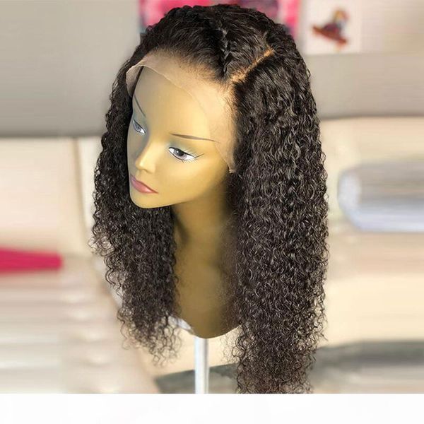 

сыпучие завитые 13 * 4 фронта шнурка человеческих волос парики отбеленные узлы бразильский парик волос remy с ребенком волос для женщин 150%, Black;brown