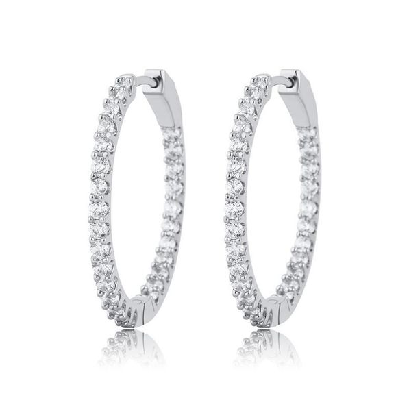 

earrings hoop for women fashion jewelry diamond wedding engagement round drop earrings hanging 925 sterling silver big hoop earrings, Golden