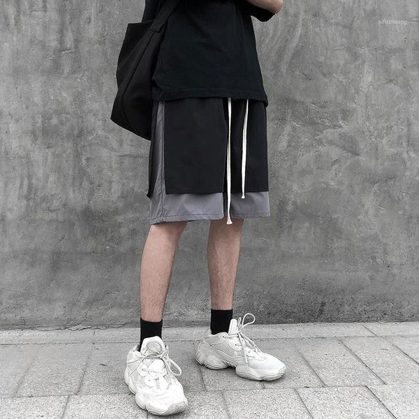 

summer new tooling shorts men ins fashion students loose all-match shorts straight wide leg cec casual pants1, White;black