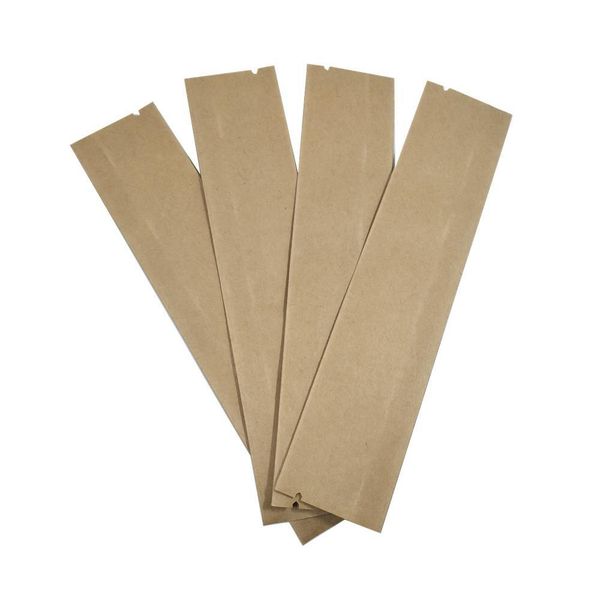

300pcs lot brown kraft paper open heat sealing package bag coffee powder dry flower vacuum packing pouch grocery storage bag h bbyqog