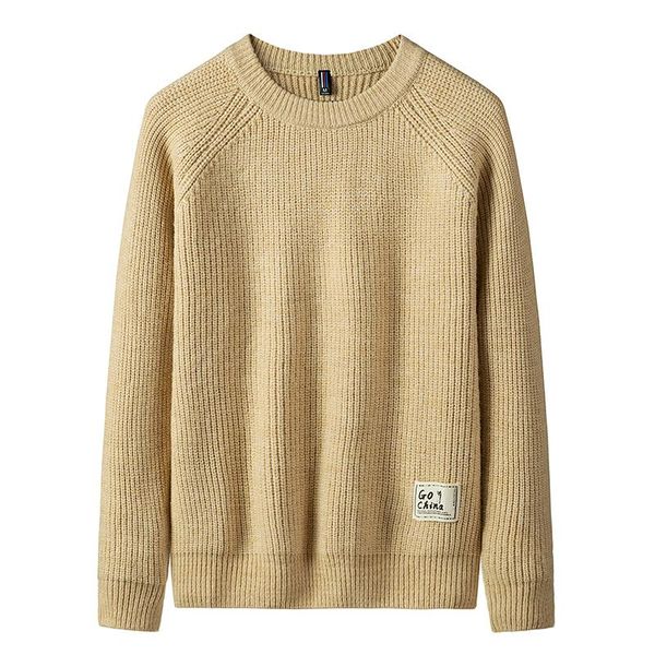 

men's sweaters brin wolf casual sweater o-neck slim fit knittwear 2021 autumn mens pullovers pullover men pull homme -3xl, White;black